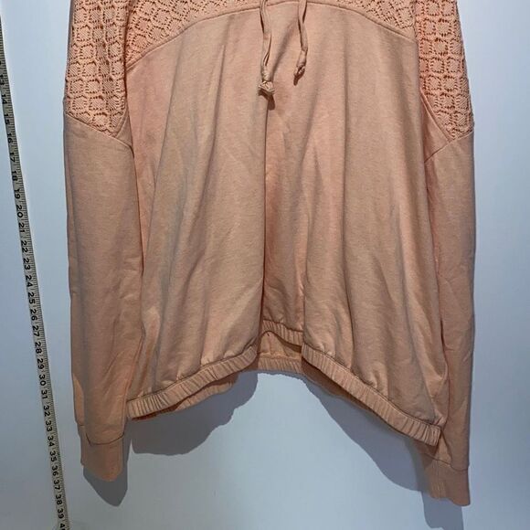 LC Lauren Conrad Women's Pink Lace Sweatshirt Hoodie Plus Size XXL - Picture 2 of 11